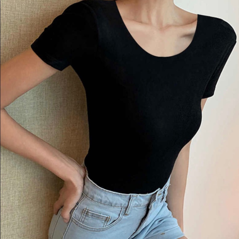 Tight fitting black top